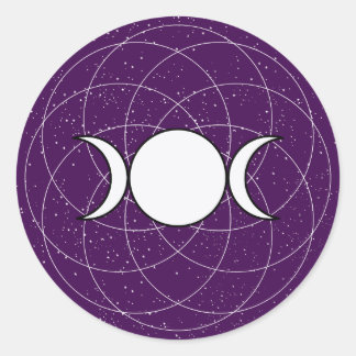 Triple Goddess Moon Ronde Sticker