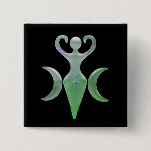 Triple Goddess Vierkante Button 5,1 Cm