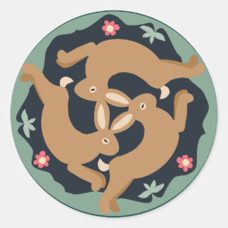 Triple Hare Ronde Sticker
