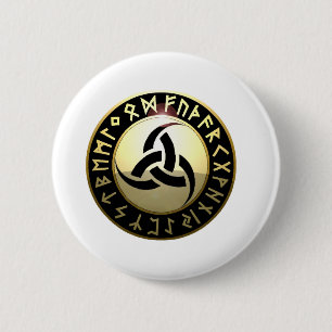 Triple Horn van Odin Ronde Button 5,7 Cm