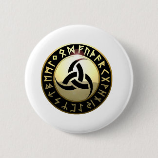 Triple Horn van Odin Ronde Button 5,7 Cm