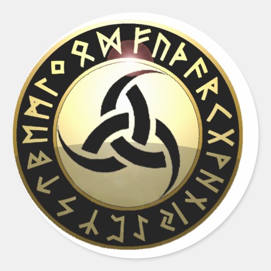 Triple Horn van Odin Ronde Sticker (Voorkant)
