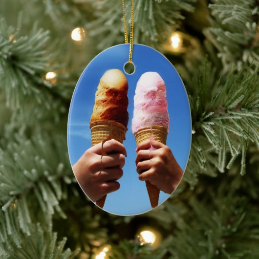 Triple Ice Cream Cones Keramisch Ornament (Boom)