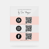 Triple Icon & QR Code Business Social Media Rose (Recto)