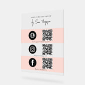 Triple Icon & QR Code Business Social Media Rose (Angle)