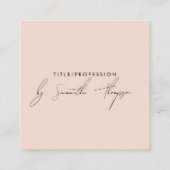 Triple Icon QR Code Social Media Blush Pink Vierkante Visitekaartje (Achterkant)