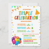 Triple Invitation d'anniversaire (Devant)