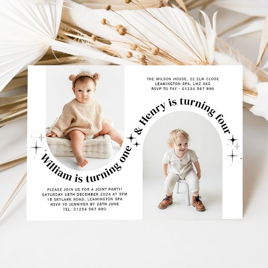 Triple Joint Paysage Photo Invitation Anniversaire