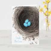 Triple La Carte De Félicitations Triplés D'Amour (Fleur jaune)