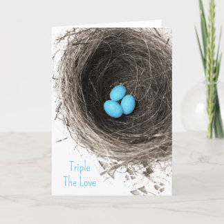 Triple La Carte De Félicitations Triplés D'Amour