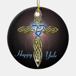 Triple Lunar Celtic Cross Tree Ornament Cirkel