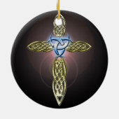 Triple Lunar Celtic Cross Tree Ornament Cirkel (Achterkant)