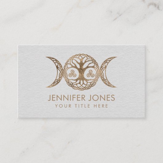 Triple Moeddess met trison en de boom van het leve Visitekaartje (Voorkant)