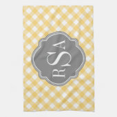 Triple Monogram grijs Gingham Pattern Theedoek (Verticaal)
