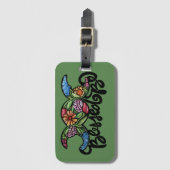 Triple Moon Bloom "Blessed Be" Bagagelabel (Voorkant (verticaal))