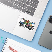 Triple Moon Bloom "Blessed Be" Sticker (Laptop met iPhone)