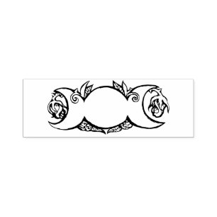 Triple Moon Bloom pagan wiccan symbool Zelfinktende Stempel