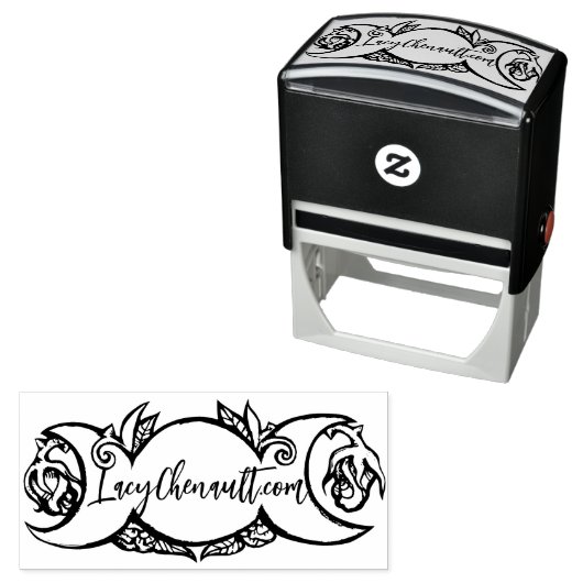 Triple Moon Bloom pagan wiccan symbool Zelfinktende Stempel (In situ)