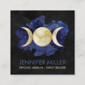 Triple Moon - Carte de visite aquarelle (Devant)