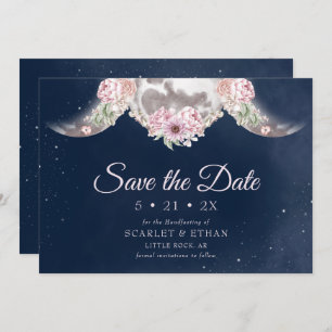 Triple Moon Dark Blue Night Sky Handfasting Save The Date