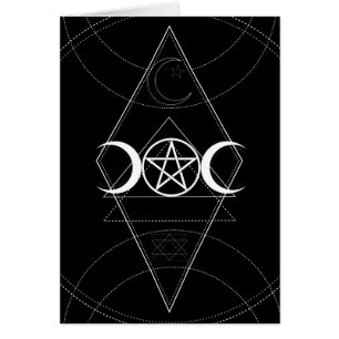 Triple Moon Geometry Pentagram Wicca Birthday