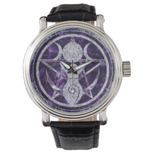 Triple Moon - Goddess - Amethyst en Silver Horloge