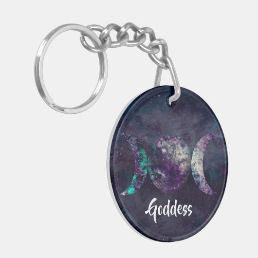 Triple Moon Goddess Luna Universe Custom Sleutelhanger (Voorkant Links)