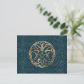 Triple Moon Goddess met pentagram Briefkaart (Staand voorkant)
