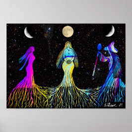 Triple moon Goddess poster