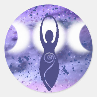"Triple Moon Goddess" Ronde Sticker