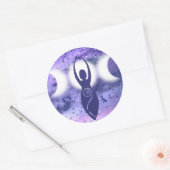 "Triple Moon Goddess" Ronde Sticker (Envelop)
