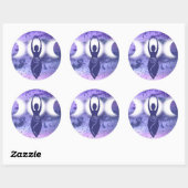"Triple Moon Goddess" Ronde Sticker (Vel)
