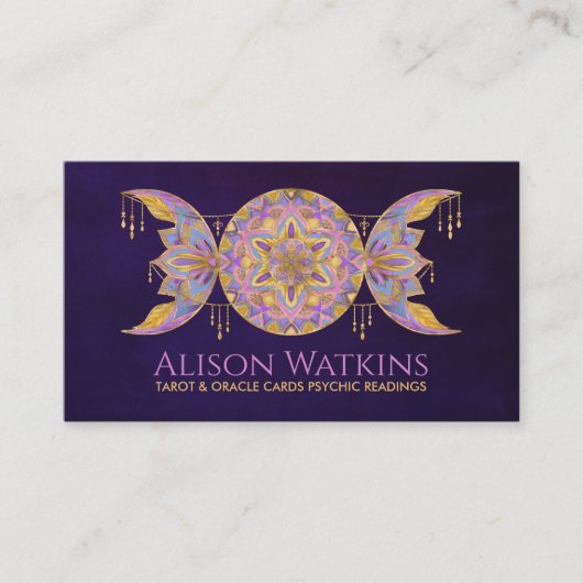 Triple Moon Mandala Ornament Visitekaartje (Voorkant)