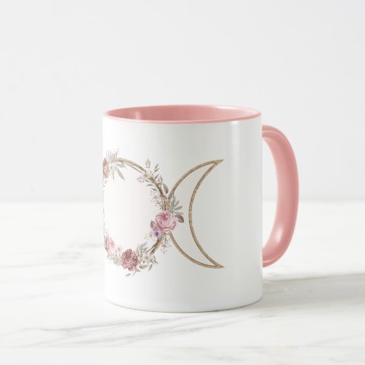 Triple Moon met bloemen mok (Voorkant rechts)