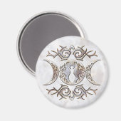 Triple Moon Moonstone Magneet (Voorkant / Achterkant)