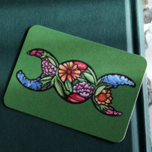 Triple Moon Symbol Bloom Notitiekaartje