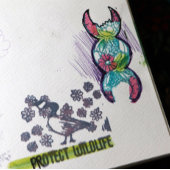 Triple Moon Symbol Bloom Rubberstempel