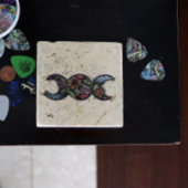 Triple Moon Symbol Bloom Stenen Onderzetter