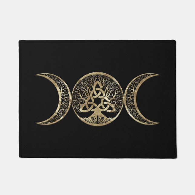 Triple Moon Tree of Life Triquetra Deurmat (Voorkant)