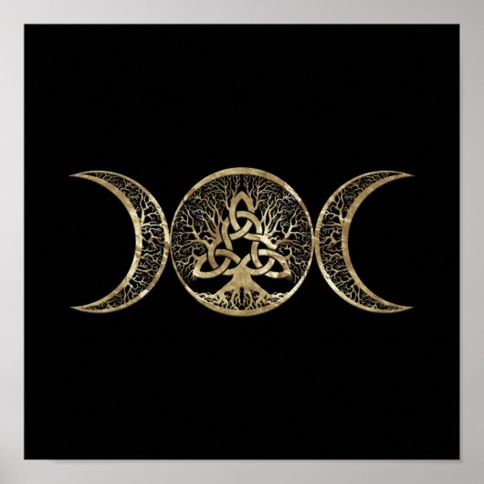 Triple Moon Tree of Life Triquetra Poster (Voorkant)