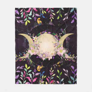 Triple Moon - Triple Goddess - Waterverf Fleece Deken