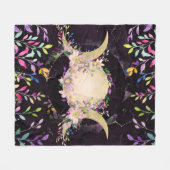Triple Moon - Triple Goddess - Waterverf Fleece Deken (Voorkant (Horizontaal))