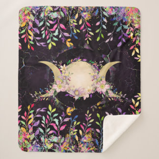 Triple Moon - Triple Goddess - Waterverf Sherpa Deken