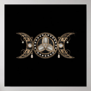 Triple Moon Triquetra Moeder van Pearl Poster