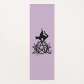 Triple Moon Wicca Pentacle Black Cat Yoga Mat (Voorkant)
