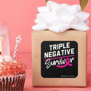 Triple Negative Survivor Breast Cancer Awareness Vierkante Sticker