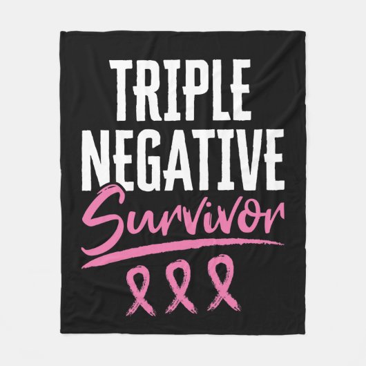 Triple Negative Survivor Breast Cancer TNBC Fleece Deken (Voorkant)