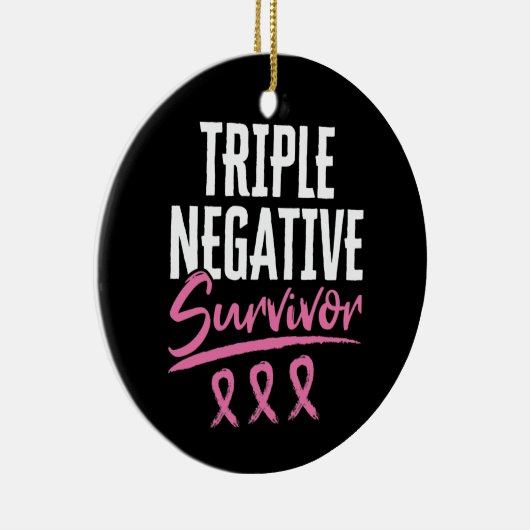 Triple Negative Survivor Breast Cancer TNBC Keramisch Ornament (Rechts)