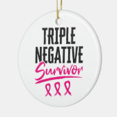 Triple Negative Survivor TNBC Breast Cancer Keramisch Ornament (Links)