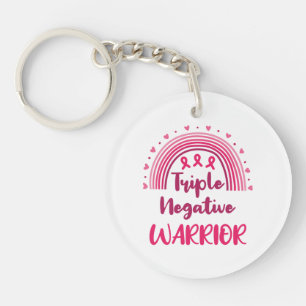 Triple Negative Warrior Breast Cancer Rainbow Sleutelhanger